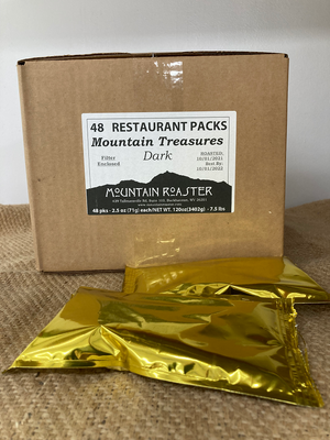 Mountain Treasures 2.5 oz. Restaurant Pack box of 48 Mountain Roaster Coffee